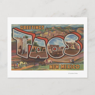 Cartão Postal Taos, Novo MéxicoGrande Letra CenasTaos, NM 2