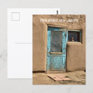 Cartão Postal Taos Pueblo Fotografia da Porta Turquesa