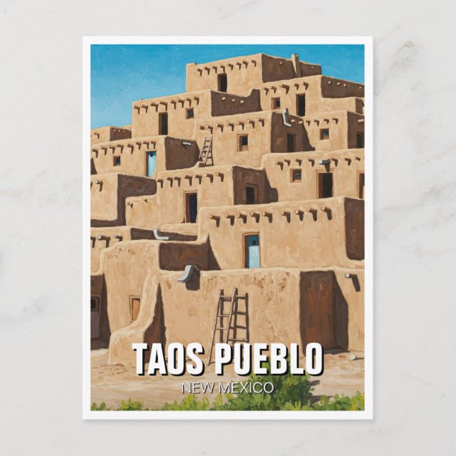 Cartão Postal Taos Pueblo Novo México (Frente)