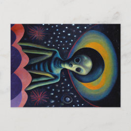 Cartão Postal Tapeçaria Alien de 1940 com um Halo