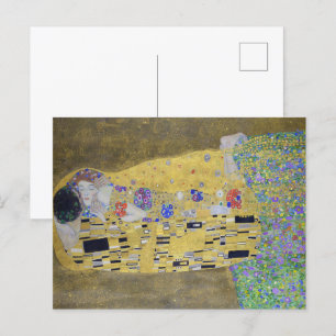 Cartão Postal Tapeçaria do Amor: Um Beijo em Ouro por Klimt