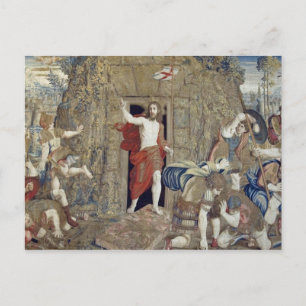 Cartão Postal Tapeçaria mostrando a ressurreição do Cristo em