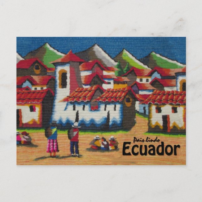 Cartão Postal Tapeçaria típica de Equador Otavalo (Frente)