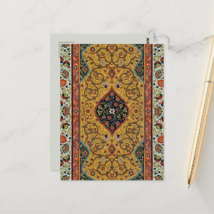 Cartão Postal Tapete Persa Antigo Design Elegante