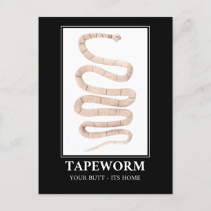 Cartão Postal Tapeworm Seu Bumbum está em casa
