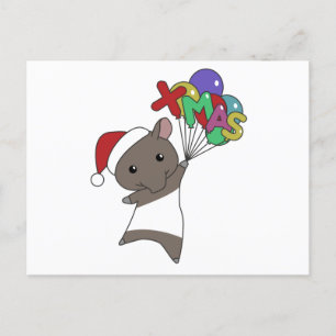 Cartão Postal Tapirs de Natal Tapir Animais de inverno