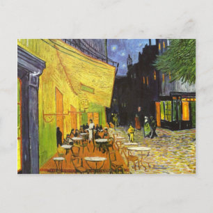 Cartão Postal Tarde de Café de Van Gogh à Noite