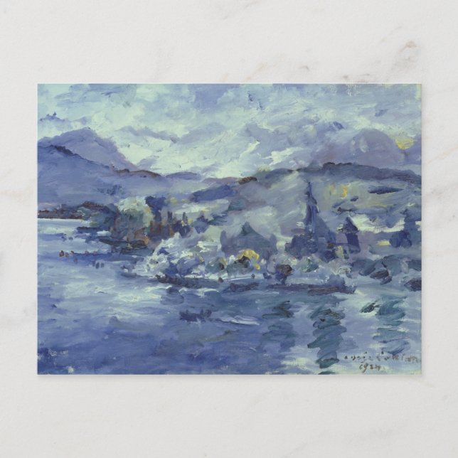 Cartão Postal Tarde no lago Lucerne, 1924 (Frente)