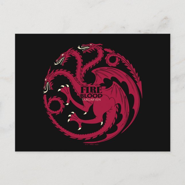 Cartão Postal Targaryen Sigil - Fire & Blood (Frente)