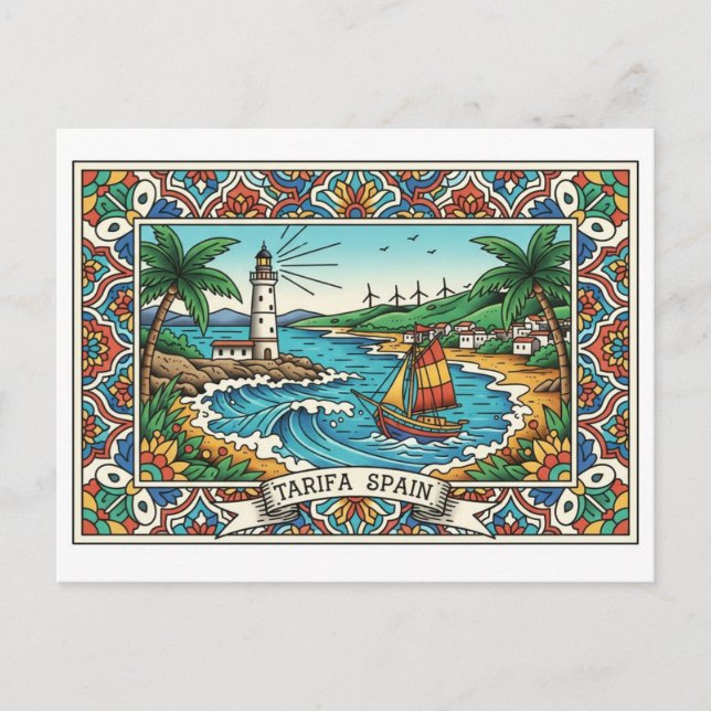 Cartão Postal Tarifa Espanha Viagem (Frente)