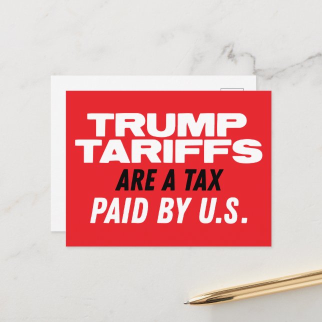 Cartão Postal Tarifas Trump são Impostos Pagos pelo Vermelho dos (Frente/Verso In Situ)