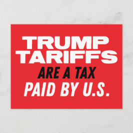 Cartão Postal Tarifas Trump são Impostos Pagos pelo Vermelho dos