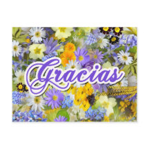Tarjeta Postal - Gracias - Floral