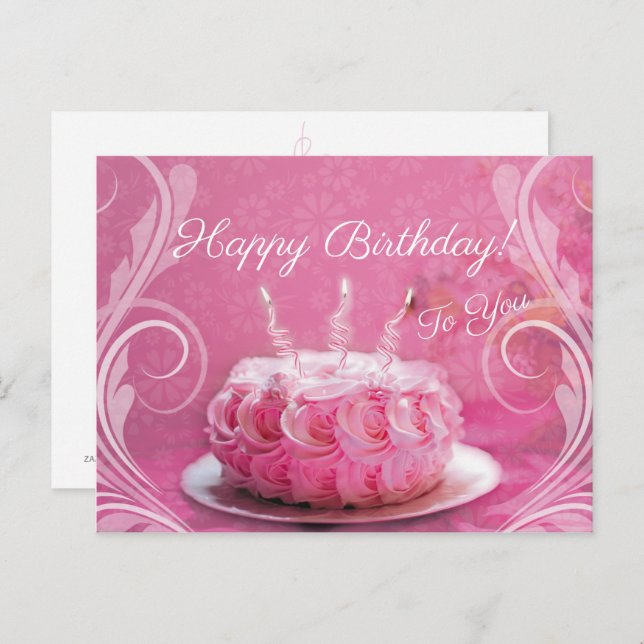 Cartão Postal Tarjeta postal - Pastel de cumpleaños (Frente/Verso)