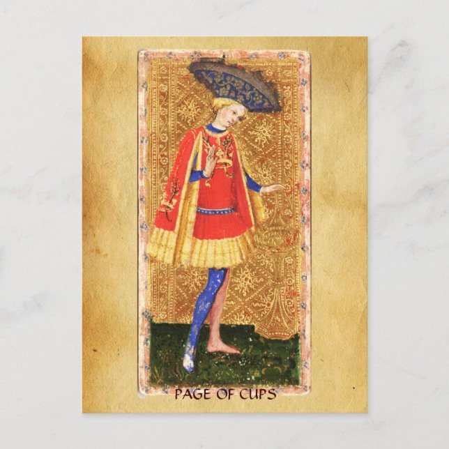 CARTÃO POSTAL TARÔS ANTIGOS DA RENASCENÇA  / PÁGINA DAS TAÇAS (Frente)