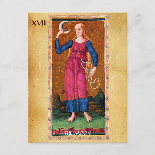 CARTÃO POSTAL TARÔS ANTIGOS RENASCENTISTAS 18 / A LUA (Frente)
