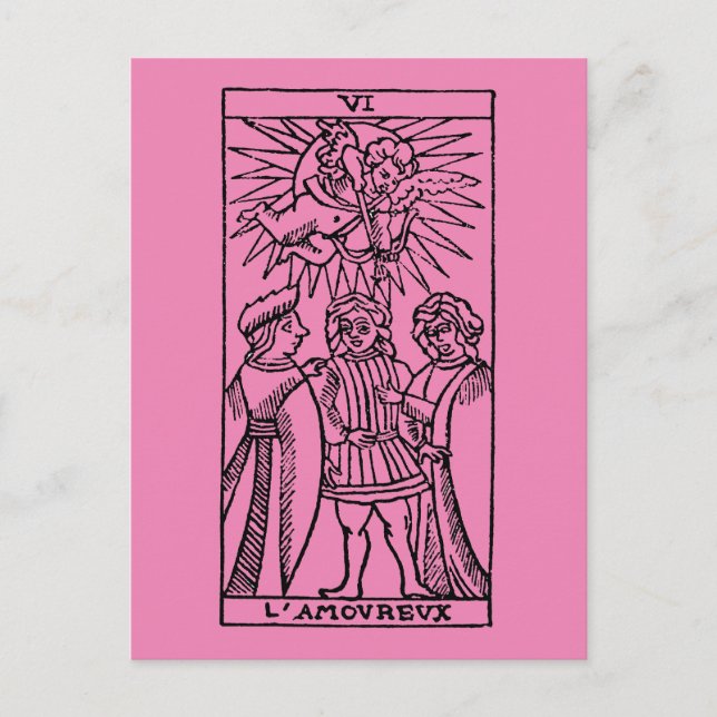Cartão Postal Tarot Card: Os Amantes (Frente)