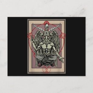 Cartão Postal Tarot Gótico Card Baphomet Satanic Witagram