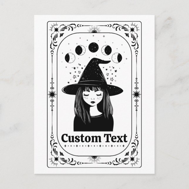 Cartão Postal Tarot Personalizado Lua Celestial Fantasia Festa d (Frente)