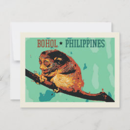 Cartão Postal Tarsier filipino, ilha de Bohol, Filipinas