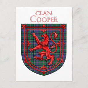 Cartão Postal Tartan Escocês Cooper com Leão Rampante