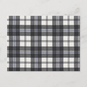 Cartão Postal Tartan preto e branco