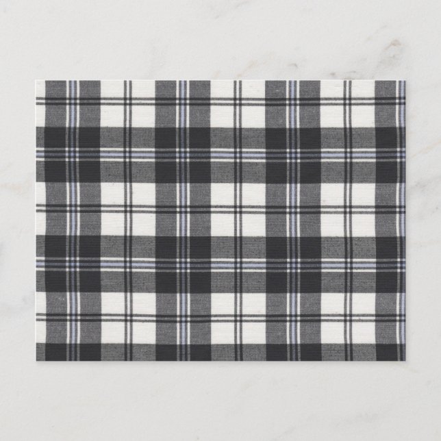 Cartão Postal Tartan preto e branco (Frente)