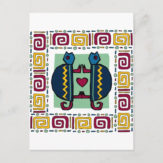 Cartão Postal tartaruga apaixonada (Frente)