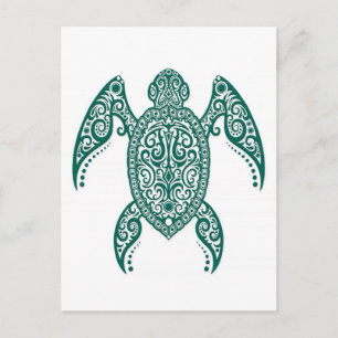 Cartão Postal Tartaruga-azul-lacrimogênea em branco