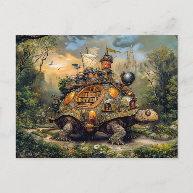 Cartão Postal Tartaruga com Biblioteca e terraço no Pat (Frente)
