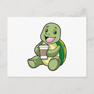 Cartão Postal Tartaruga com Casca & Café para levar