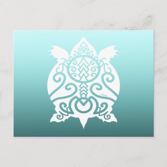 Cartão Postal Tartaruga de Snapshot Branco (Frente)