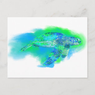 Cartão Postal Tartaruga do Mar Nadado