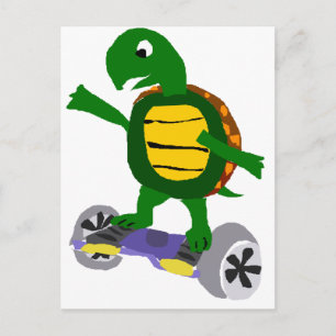 Cartão Postal Tartaruga Engraçada na Arte Original