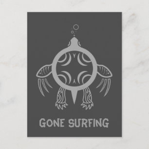 Cartão Postal Tartaruga Marinha Bolhas