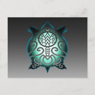 Cartão Postal Tartaruga Mordedora Silhueta Brilhante