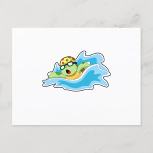 Cartão Postal Tartaruga nadando na água