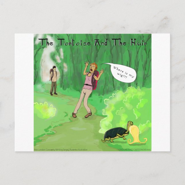 Cartão Postal Tartaruga rick De Londres E Cabelo De Porra Engraç (Frente)