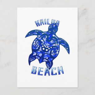 Cartão Postal Tartaruga Tribal Praia Kailua Havaí Férias