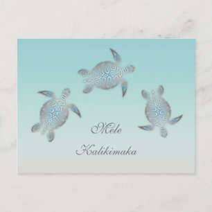 Cartão Postal Tartarugas marinhas Mele Kalikimaka Natal