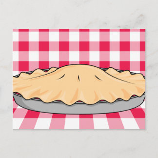 Cartão Postal tarte de cereja caseira em segundo plano