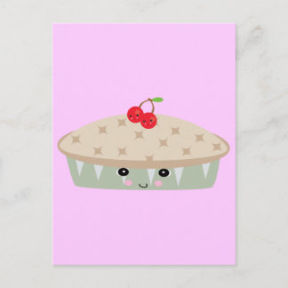 Cartão Postal tarte de cereja kawaii