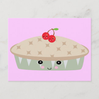 Cartão Postal tarte de cereja kawaii