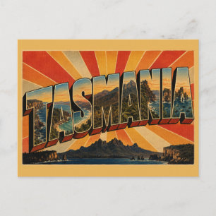 Cartão Postal Tasmânia Austrália Ilha Deserto Arte