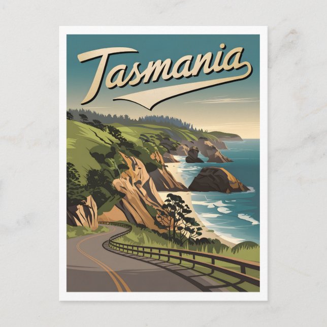 Cartão Postal Tasmania Vintage (Frente)