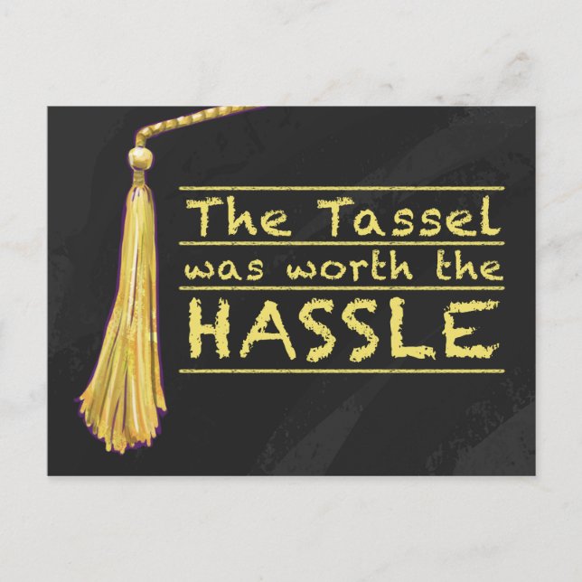 Cartão Postal Tassel Hassle Dourado (Frente)
