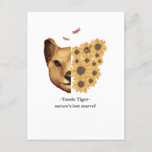 Cartão Postal Tassie Tiger Thylacine Tasmanian Wolf
