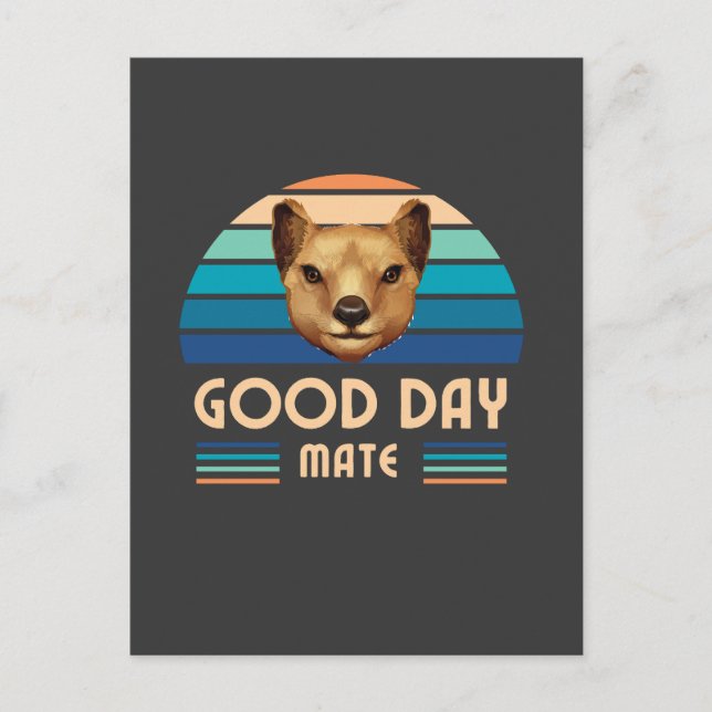 Cartão Postal Tassie Tiger Thylacine Tasmanian Wolf Retro (Frente)