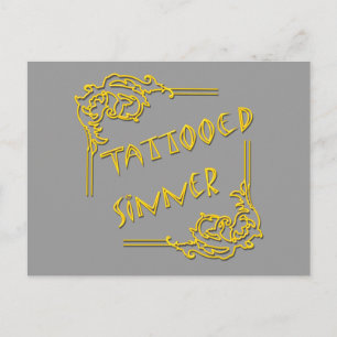 Cartão Postal Tatuado Amarelo Sinner