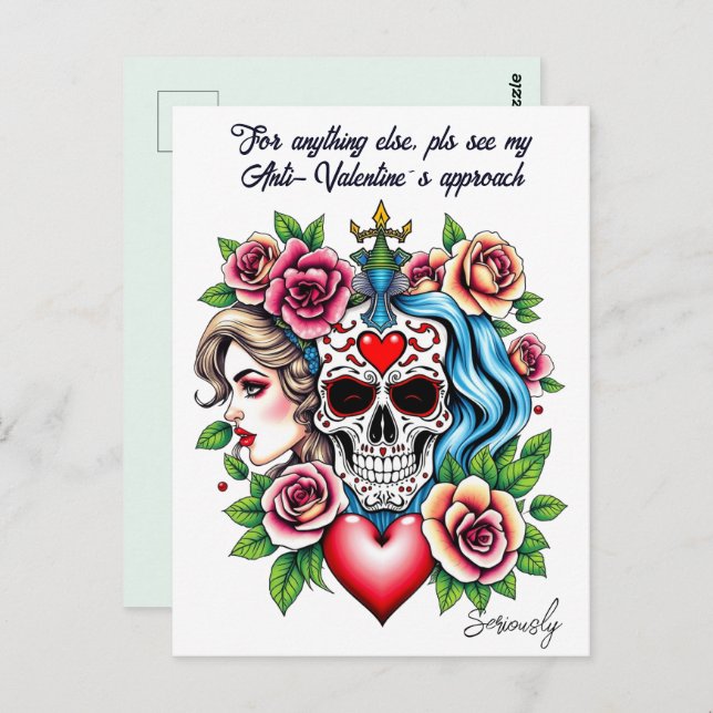 Cartão Postal Tatuagem arte inspirou personalização anti-Namorad (Frente/Verso)